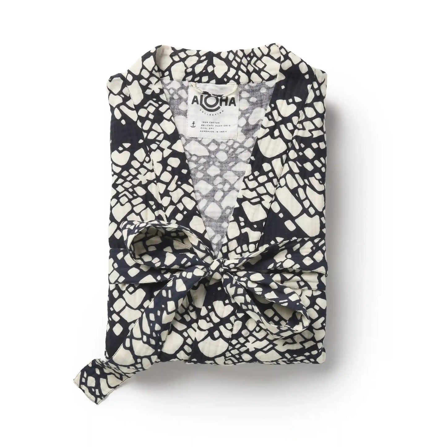 Staycation Robe | Textile Cone - White on Black
