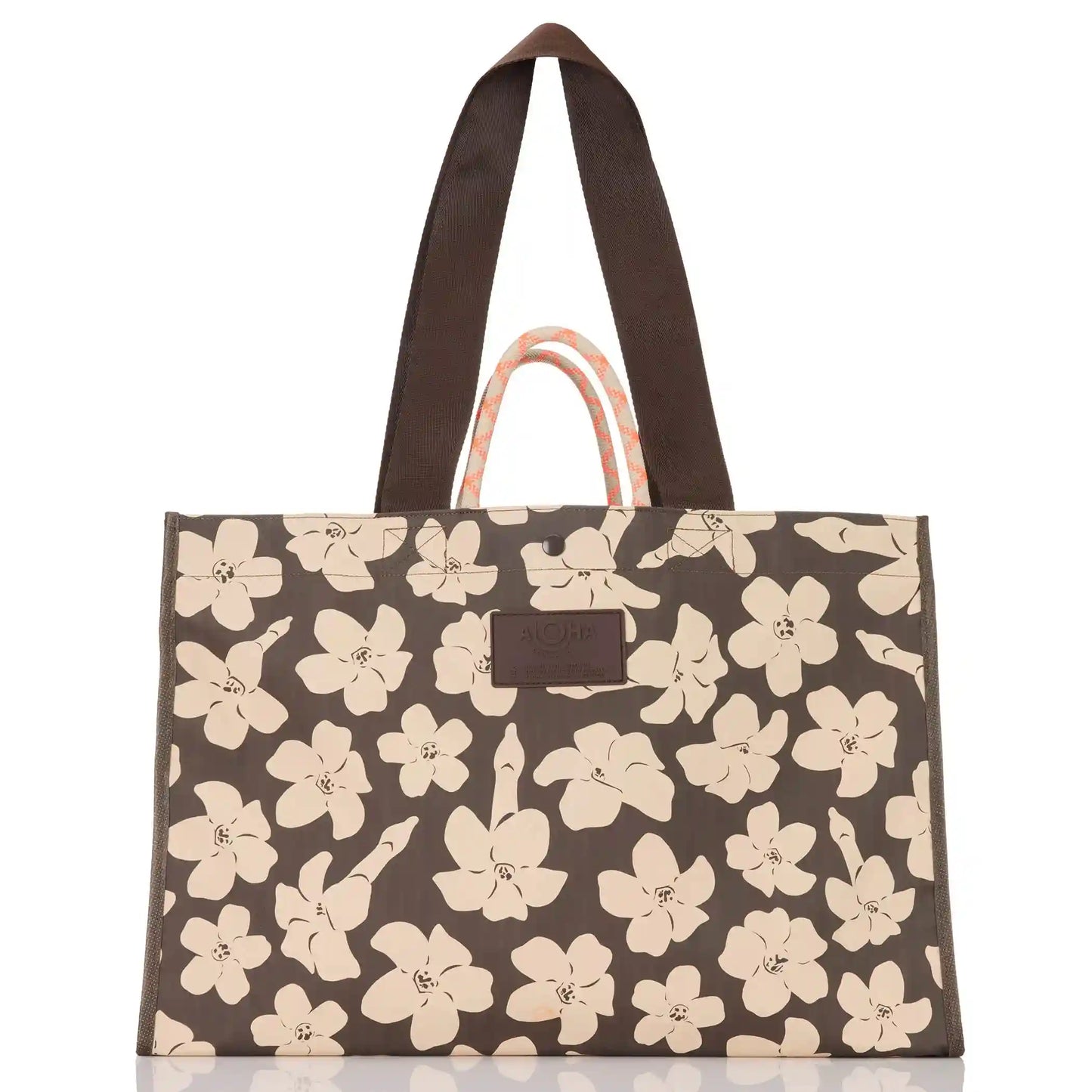 Puakenikeni Buds Carry It All Tote in Chocolate