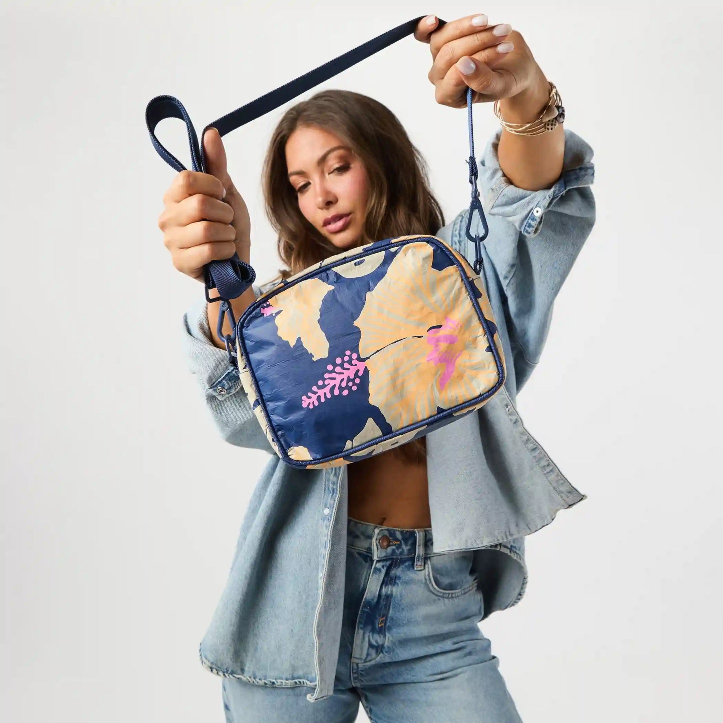 Shop Le Tour Pape'ete Crossbody Bag by Samudra in Navy Blue