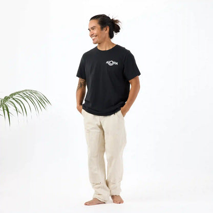 ALOHA Logo Tee in Vintage Black