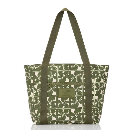 Lattice Keep It Light Zipper Tote in Olive