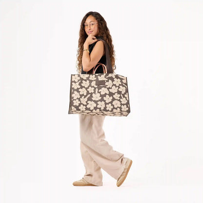 Puakenikeni Buds Carry It All Tote in Chocolate