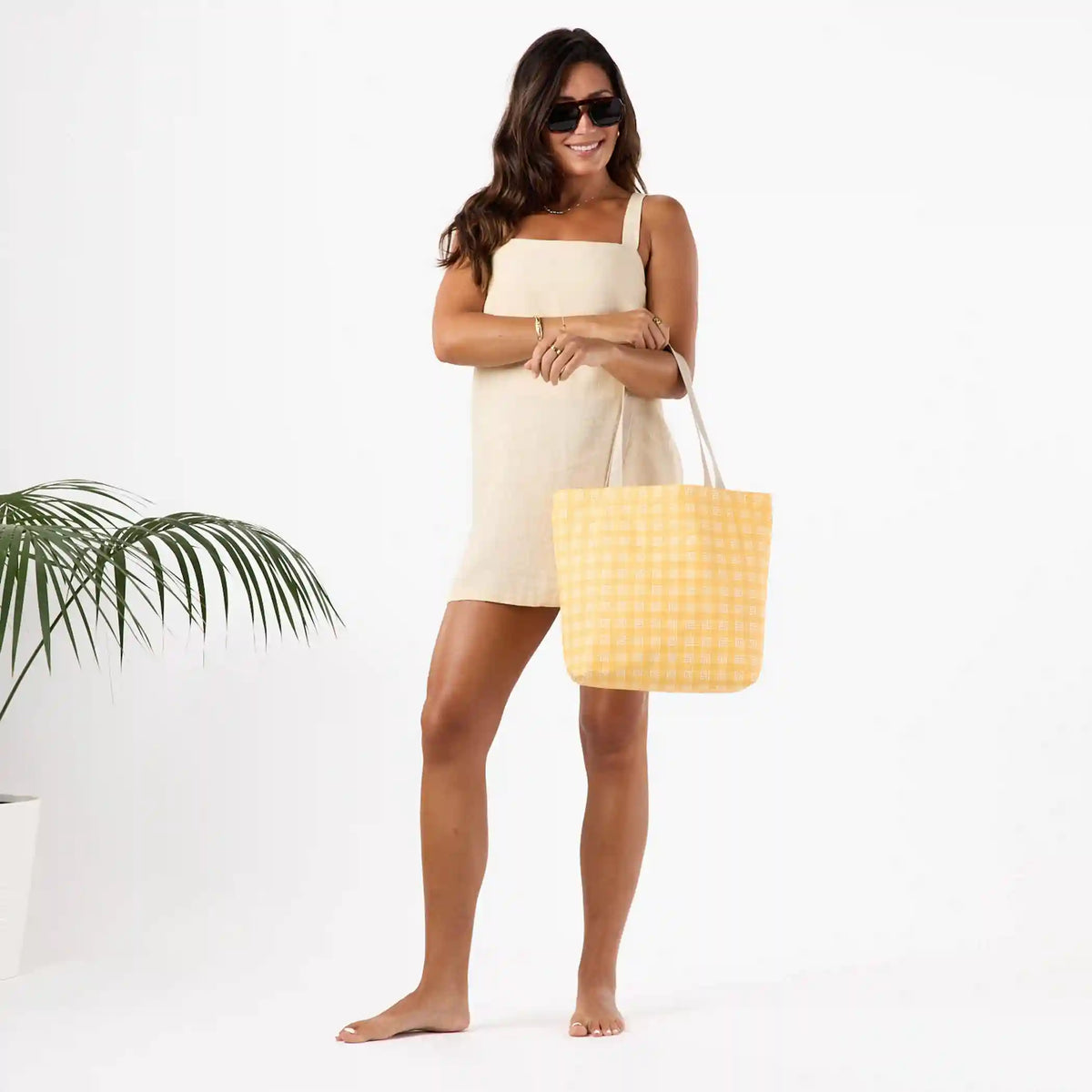 Funky Plumeria Reversible Tote in Honey