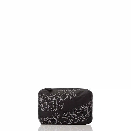 Mini Puakenikeni Pouch in White on Black