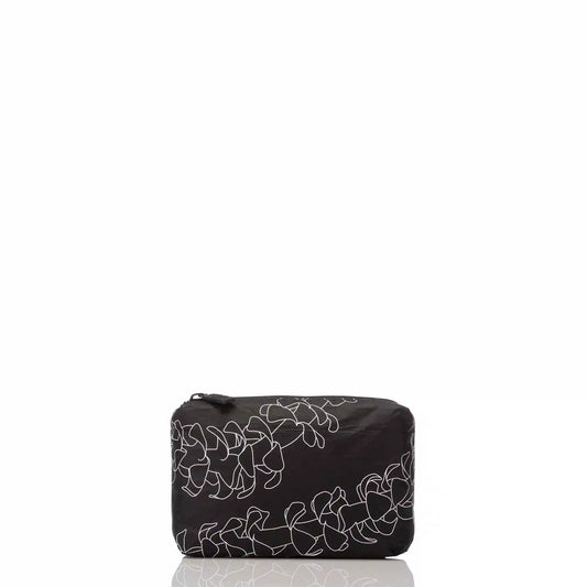 Mini Puakenikeni Pouch in White on Black