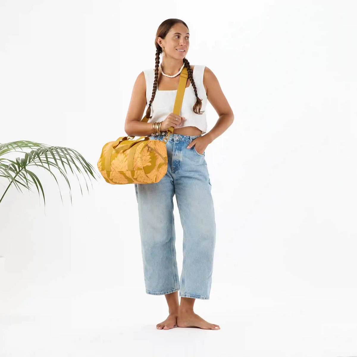 Uluwehi Keep It Light Stubby Duffle in Honey on Hot Mustard