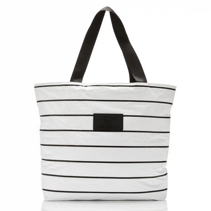 Pinstripe Day Tripper in Black on White