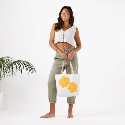 Pua Ilima Reversible Tote in Golden